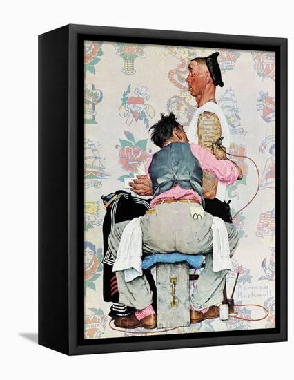 "Tattoo Artist", March 4,1944-Norman Rockwell-Framed Premier Image Canvas
