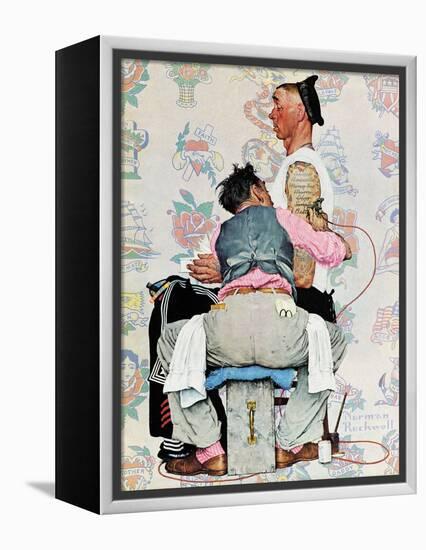 "Tattoo Artist", March 4,1944-Norman Rockwell-Framed Premier Image Canvas