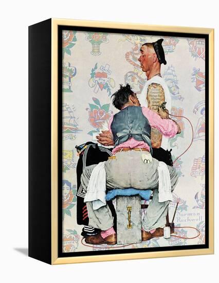 "Tattoo Artist", March 4,1944-Norman Rockwell-Framed Premier Image Canvas