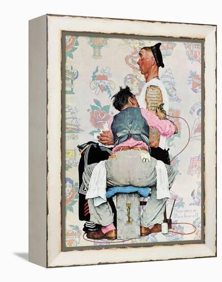 "Tattoo Artist", March 4,1944-Norman Rockwell-Framed Premier Image Canvas