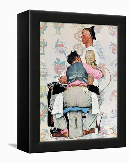 "Tattoo Artist", March 4,1944-Norman Rockwell-Framed Premier Image Canvas