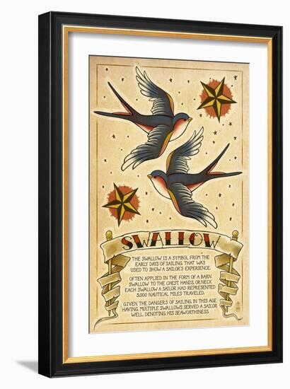 Tattoo Flash Sheet - Swallow-Lantern Press-Framed Art Print