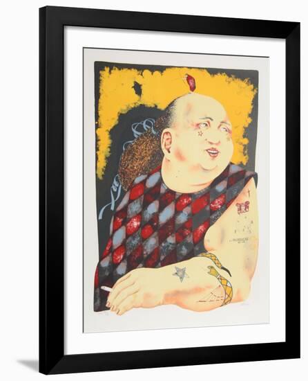 Tattoo Harlequin from the Limestoned Portfolio-Dennis Geden-Framed Limited Edition