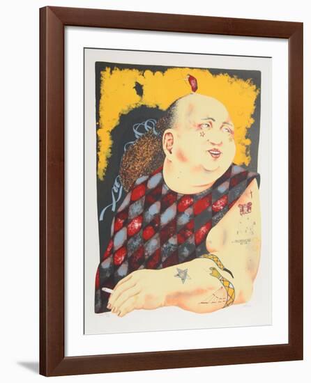 Tattoo Harlequin from the Limestoned Portfolio-Dennis Geden-Framed Limited Edition