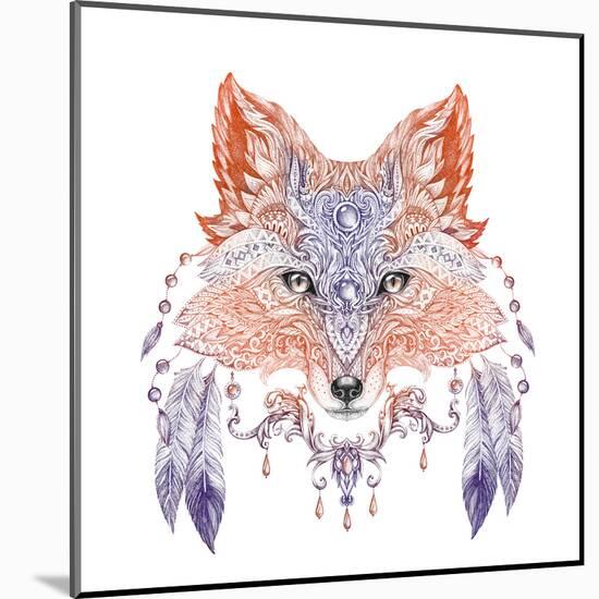 Tattoo, Portrait of A Wild Fox-Vensk-Mounted Art Print