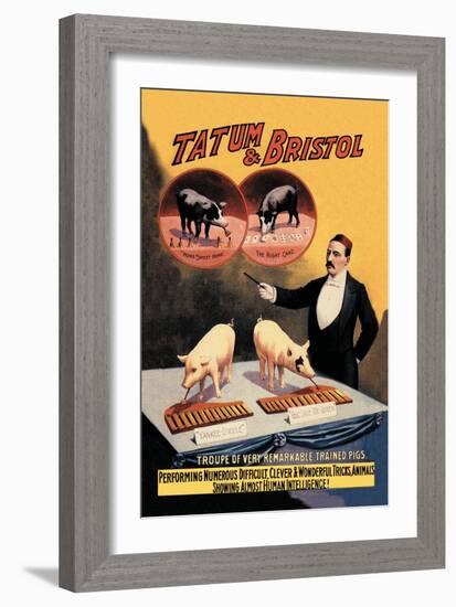 Tatum and Bristol's Troupe of Trained Pigs-null-Framed Art Print