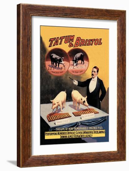 Tatum and Bristol's Troupe of Trained Pigs-null-Framed Art Print