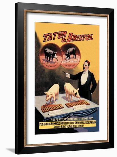 Tatum and Bristol's Troupe of Trained Pigs-null-Framed Art Print