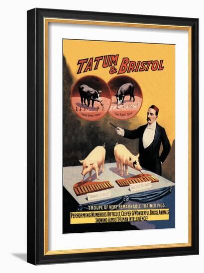 Tatum and Bristol's Troupe of Trained Pigs-null-Framed Art Print