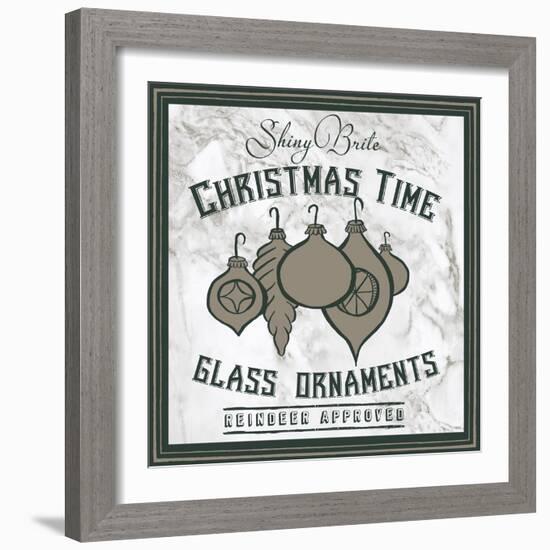 Taupe Christmas Sign IV-Elizabeth Medley-Framed Art Print