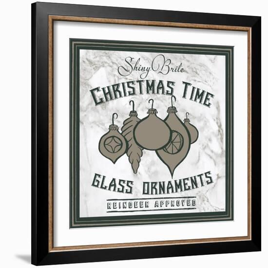 Taupe Christmas Sign IV-Elizabeth Medley-Framed Art Print