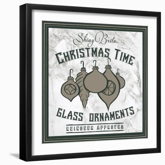 Taupe Christmas Sign IV-Elizabeth Medley-Framed Art Print