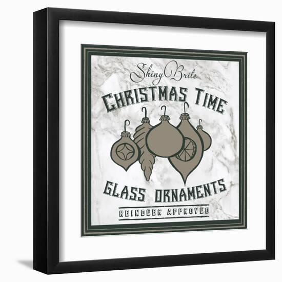 Taupe Christmas Sign IV-Elizabeth Medley-Framed Art Print