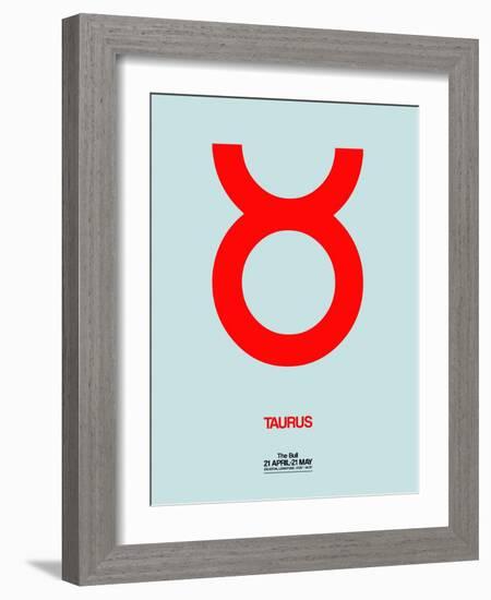 Taurus Zodiac Sign Red-NaxArt-Framed Art Print