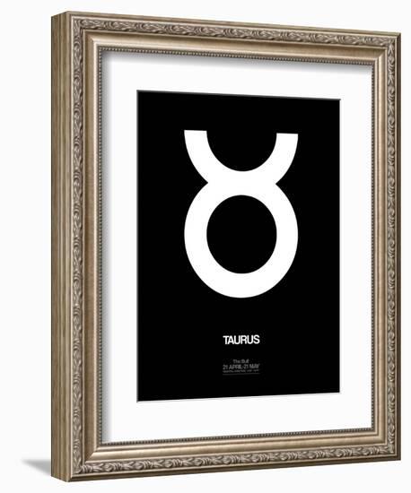 Taurus Zodiac Sign White-NaxArt-Framed Art Print