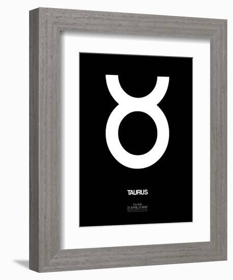 Taurus Zodiac Sign White-NaxArt-Framed Art Print