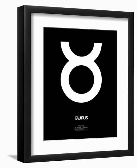 Taurus Zodiac Sign White-NaxArt-Framed Art Print