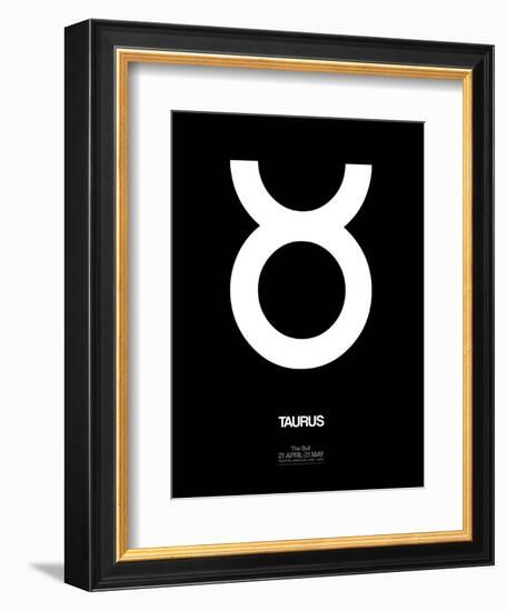 Taurus Zodiac Sign White-NaxArt-Framed Art Print