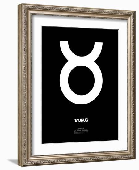 Taurus Zodiac Sign White-NaxArt-Framed Art Print