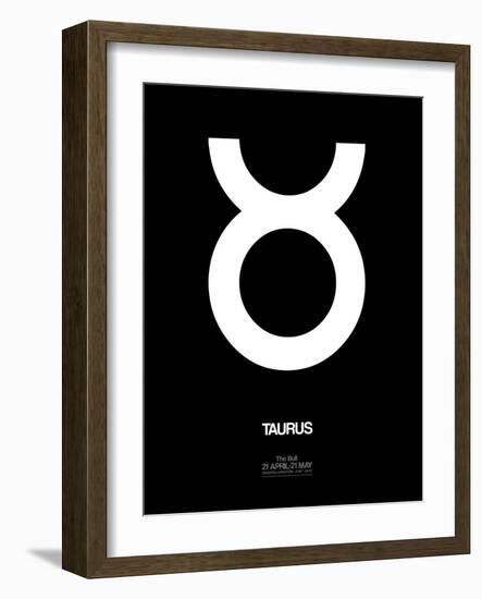 Taurus Zodiac Sign White-NaxArt-Framed Art Print