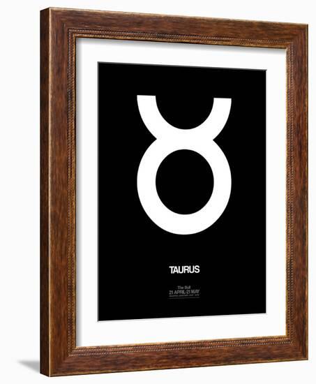 Taurus Zodiac Sign White-NaxArt-Framed Art Print
