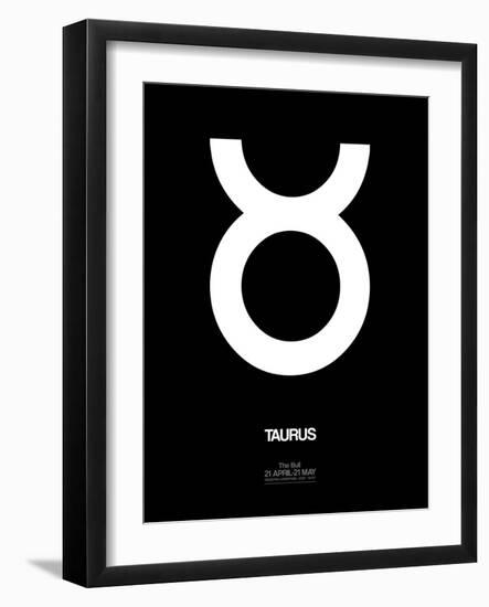 Taurus Zodiac Sign White-NaxArt-Framed Art Print