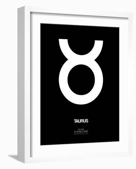 Taurus Zodiac Sign White-NaxArt-Framed Art Print