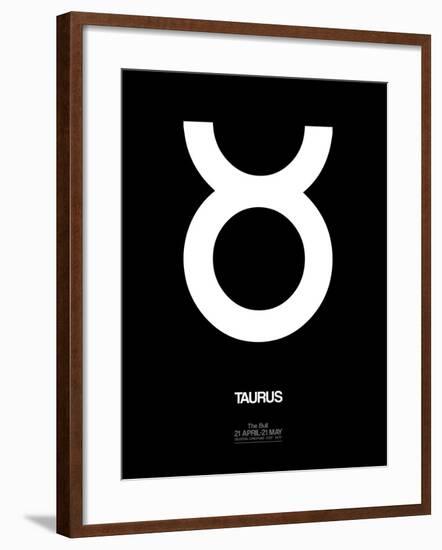 Taurus Zodiac Sign White-NaxArt-Framed Art Print