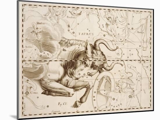 Taurus (Zodiac Sign)-Johannes Hevelius-Mounted Giclee Print