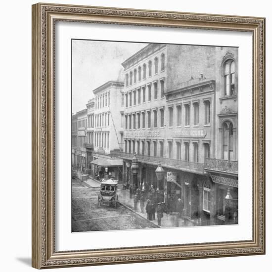 Tavern and Liquor Store Do Business on Sacramento Street-null-Framed Photographic Print