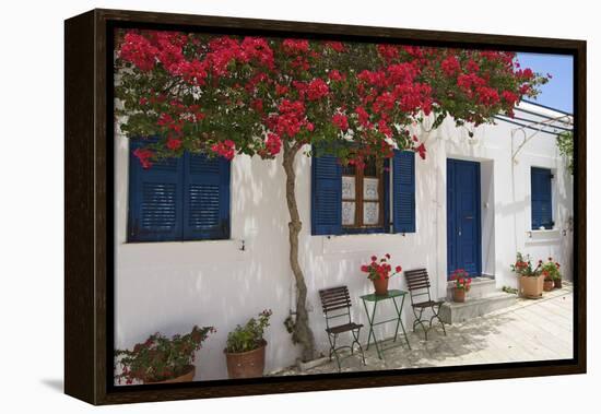 Tavern in Lefkes, Paros Island, Cyclades, Greece-Katja Kreder-Framed Premier Image Canvas