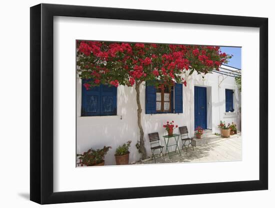 Tavern in Lefkes, Paros Island, Cyclades, Greece-Katja Kreder-Framed Photographic Print