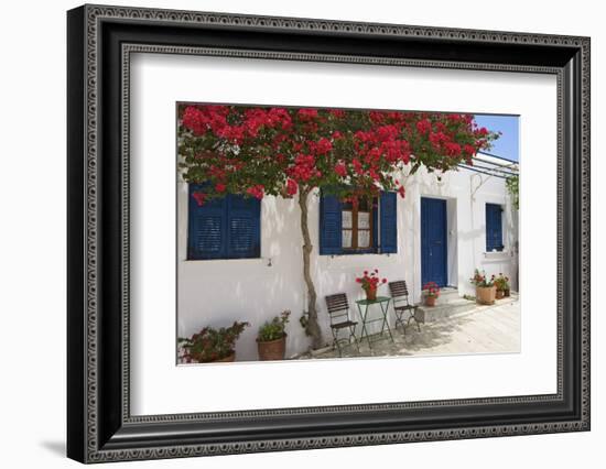 Tavern in Lefkes, Paros Island, Cyclades, Greece-Katja Kreder-Framed Photographic Print