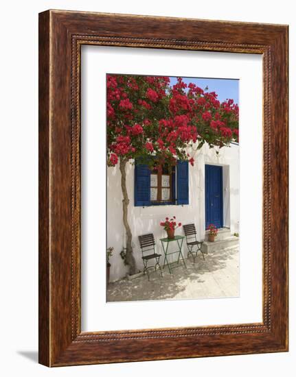 Tavern in Lefkes, Paros Island, Cyclades, Greece-Katja Kreder-Framed Photographic Print