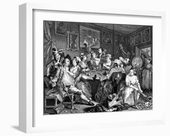 Tavern Scene from the Rake's Progress, 1735-William Hogarth-Framed Giclee Print