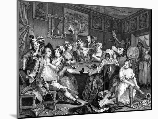 Tavern Scene from the Rake's Progress, 1735-William Hogarth-Mounted Giclee Print