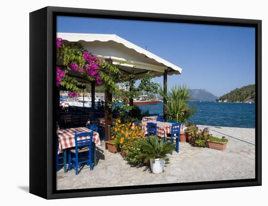 Taverna, Vathi, Meganisi, Ionian Islands, Greek Islands, Greece, Europe-Robert Harding-Framed Premier Image Canvas