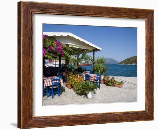 Taverna, Vathi, Meganisi, Ionian Islands, Greek Islands, Greece, Europe-Robert Harding-Framed Photographic Print