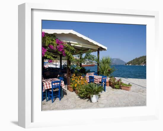 Taverna, Vathi, Meganisi, Ionian Islands, Greek Islands, Greece, Europe-Robert Harding-Framed Photographic Print