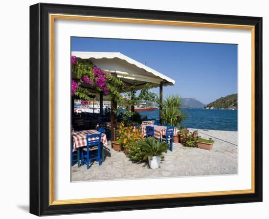 Taverna, Vathi, Meganisi, Ionian Islands, Greek Islands, Greece, Europe-Robert Harding-Framed Photographic Print