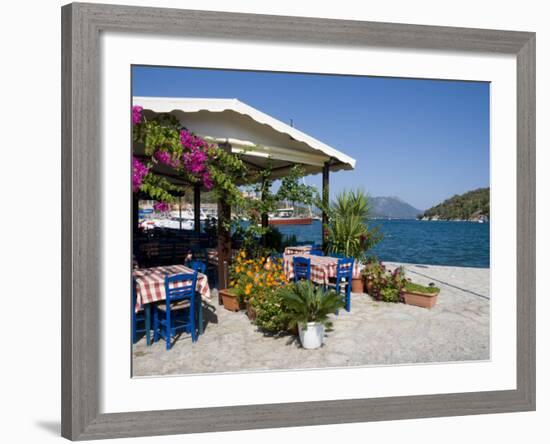 Taverna, Vathi, Meganisi, Ionian Islands, Greek Islands, Greece, Europe-Robert Harding-Framed Photographic Print