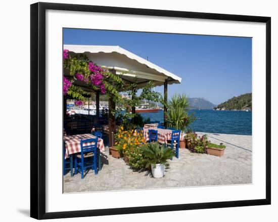 Taverna, Vathi, Meganisi, Ionian Islands, Greek Islands, Greece, Europe-Robert Harding-Framed Photographic Print