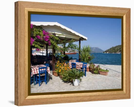 Taverna, Vathi, Meganisi, Ionian Islands, Greek Islands, Greece, Europe-Robert Harding-Framed Premier Image Canvas