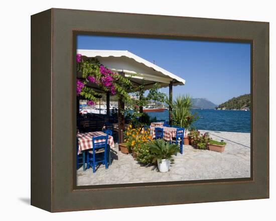 Taverna, Vathi, Meganisi, Ionian Islands, Greek Islands, Greece, Europe-Robert Harding-Framed Premier Image Canvas