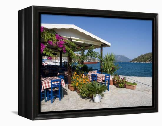 Taverna, Vathi, Meganisi, Ionian Islands, Greek Islands, Greece, Europe-Robert Harding-Framed Premier Image Canvas