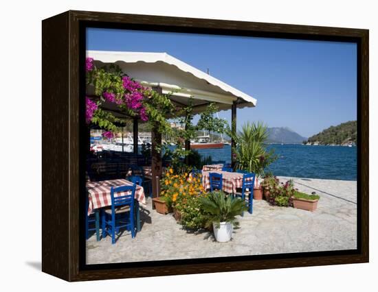 Taverna, Vathi, Meganisi, Ionian Islands, Greek Islands, Greece, Europe-Robert Harding-Framed Premier Image Canvas