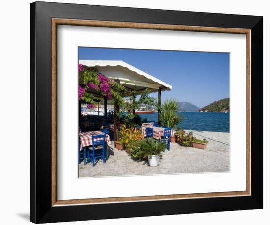 Taverna, Vathi, Meganisi, Ionian Islands, Greek Islands, Greece, Europe-Robert Harding-Framed Photographic Print