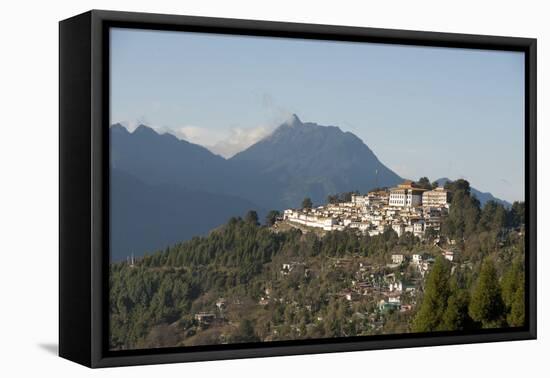 Tawang Buddhist Monastery, Himalayan Hills Beyond, Tawang, Arunachal Pradesh, India, Asia-Annie Owen-Framed Premier Image Canvas