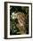 Tawny Owl with Full Moon and Holly-null-Framed Photographic Print