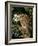 Tawny Owl with Full Moon and Holly-null-Framed Photographic Print